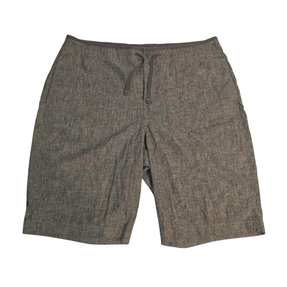 Royal Robbins Linen Blend Grey Drawstring Utility Hiking Shorts Womens 12